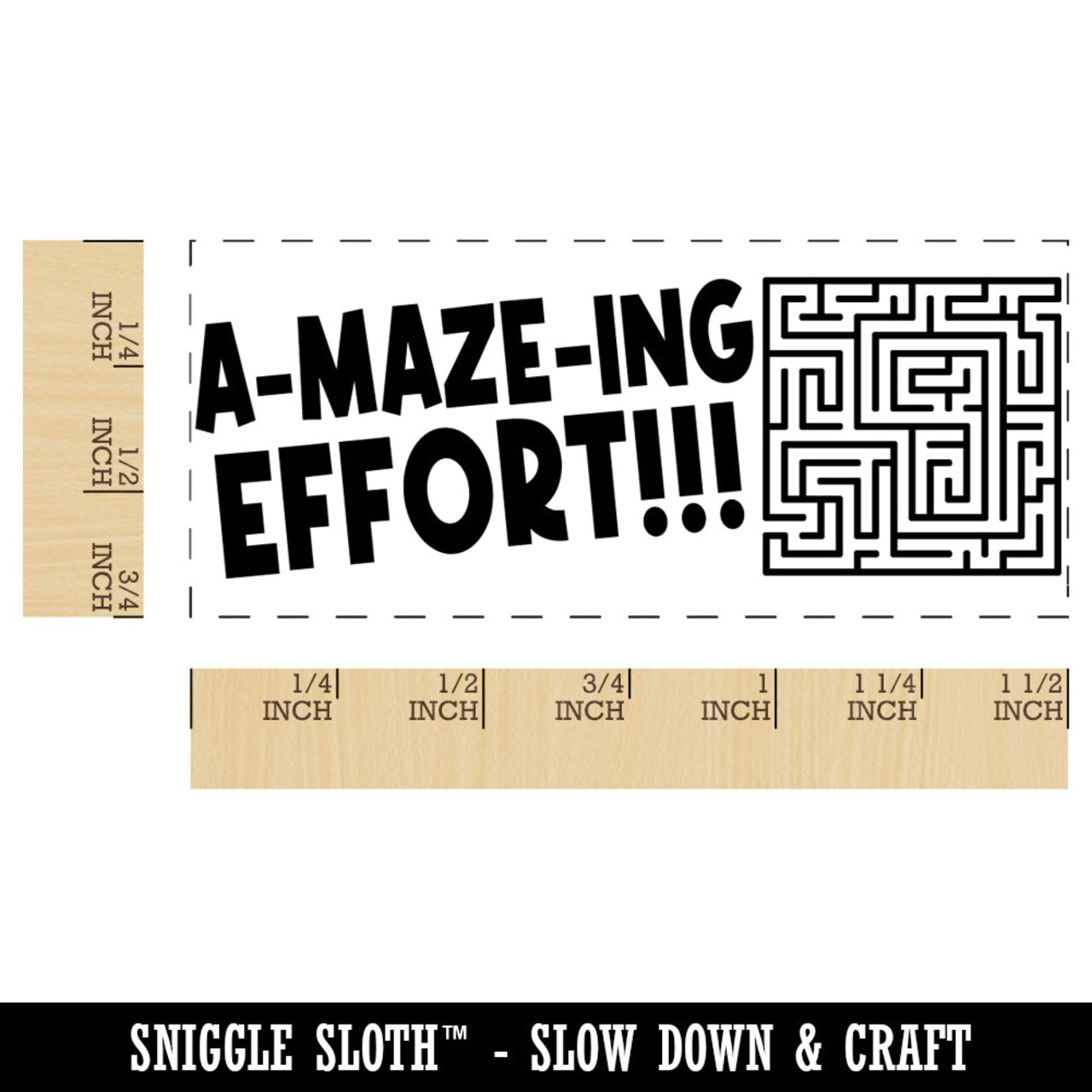 A-Maze-ing Amazing Effort Teacher Student School Self-Inking Rubber Stamp Ink Stamper